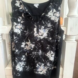 George Black and White Floral Blouse
